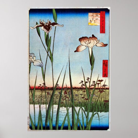 江 の 蒲, 広 Iris van Edo, Hiroshige Poster (Voorkant)