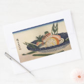 江 前 司, 広 Sushi Bowl, Hiroshige, Ukiyoe Rechthoekige Sticker (Envelop)
