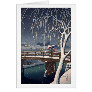 江 戸 の 雪, Evening Snow at Edogawa, Hasui Kawase