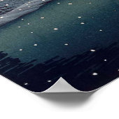 江 戸 の 雪, Evening Snow at Edogawa, Hasui Kawase Poster (Hoek)