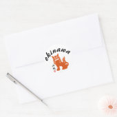 沖 縄, Okinawa Oriental Lion Ronde Sticker (Envelop)