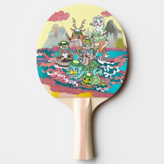 河童＆３ニャン＆鹿 TAFELTENNISBATJE (Achterkant)