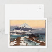 河 口 湖, Lake Kawaguchi, Hiroshi Yoshida, Woodcut Briefkaart (Voorkant / Achterkant)