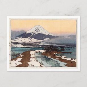 河 口 湖, Lake Kawaguchi, Hiroshi Yoshida, Woodcut Briefkaart