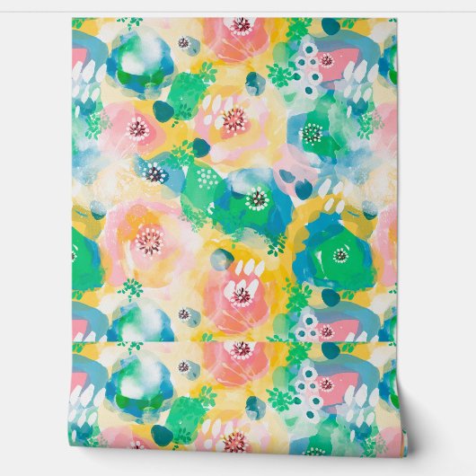 油絵調のカラフルなシームレスパターン柄 BEHANG (Afrollen)