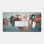 沼 崎 の 昼, Koeien, Hiroshi Yoshida, Woodcut Bureaumat (Keyboard & Muis)