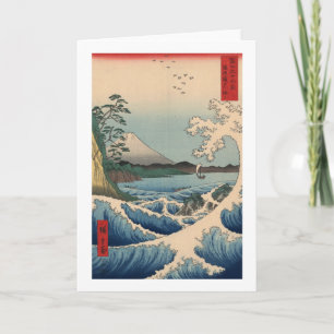 波 富 山, 広 Golf en berg Fuji, Hiroshige Kaart