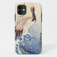 波 鶴, 広 Crane and Waves, Hiroshige, Ukiyo-e