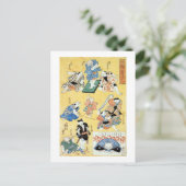 流 行 づ, のActors van de 狂 Kuniyoshi, Ukiyoe. Briefkaart (Staand voorkant)