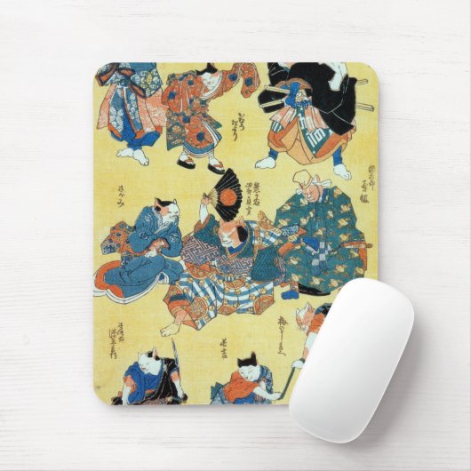 流 行 づ, のActors van de 狂 Kuniyoshi, Ukiyoe. Muismat (Met muis)