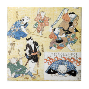流 行 づ, のActors van de 狂 Kuniyoshi, Ukiyoe. Tegeltje