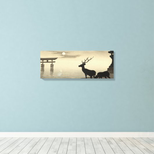 浮世絵キャンバス ukiyoe 小原古邨 「安芸の宮島」 キャンバスプリント canvas afdruk (Insitu (Houten vloer))