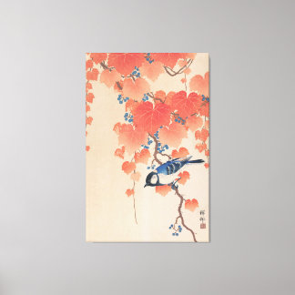 浮世絵キャンバス ukiyoe 小原古邨 「桐に四十雀」 キャンバスプリント canvas afdruk