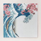 浮世絵風荒波と桜 LEGPUZZEL (Horizontaal)