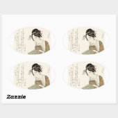 浮世絵・女性 OVALE STICKER (Vel)