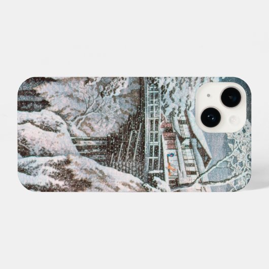 浮世絵 ukiyoe 高橋松亭 「甲州さるはし」 iPhone 14ケース iPhone Hoesje (Achterkant horizontaal)