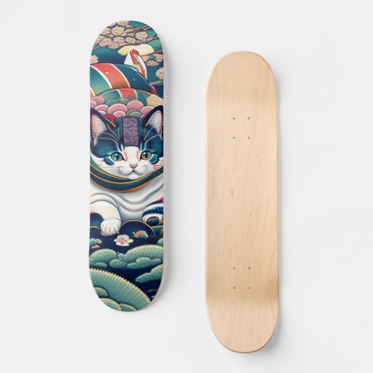 浮世絵catsパンクシティ 葛飾キャッツ斎(猫名 凛)kawaii スケートボード persoonlijk skateboard (Voorkant)