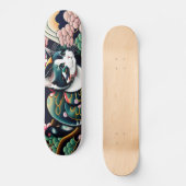 【浮世絵lofiアートパンクシティ】葛飾猫斎 CAT(猫名)シルキーのスケートボード Persoonlijk Skateboard (Voorkant)