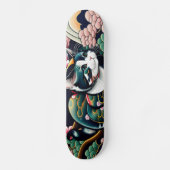 【浮世絵lofiアートパンクシティ】葛飾猫斎 CAT(猫名)シルキーのスケートボード Persoonlijk Skateboard (Voorkant)