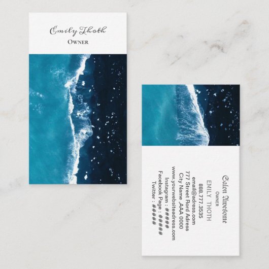 海のグラデーションデザイン VISITEKAARTJE (Voorkant / Achterkant)