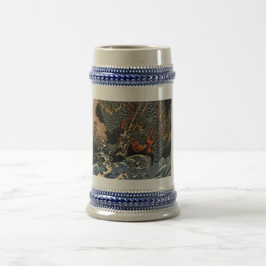 海 龍, 国, Zee Dragon, Kuniyoshi, Ukiyo-e Bierpul (Center)