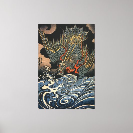 海 龍, 国, Zee Dragon, Kuniyoshi, Ukiyo-e Canvas Afdruk (Voorkant)