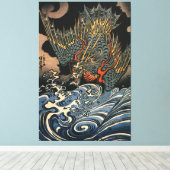 海 龍, 国, Zee Dragon, Kuniyoshi, Ukiyo-e Canvas Afdruk (Insitu (Houten vloer))
