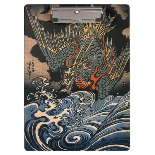 海 龍, 国, Zee Dragon, Kuniyoshi, Ukiyo-e Klembord (Voorkant)