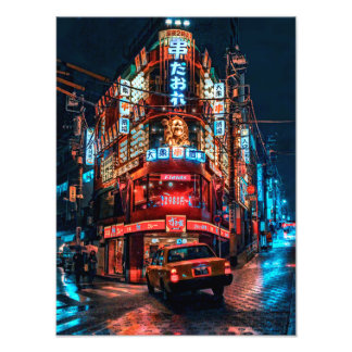 渋谷の居酒屋とタクシーMサイズ  FOTO AFDRUK