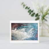 渓 流, Rapids, Hiroshi Yoshida, Woodcut Briefkaart (Staand voorkant)