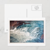 渓 流, Rapids, Hiroshi Yoshida, Woodcut Briefkaart (Voorkant / Achterkant)