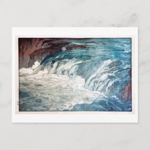 渓 流, Rapids, Hiroshi Yoshida, Woodcut Briefkaart