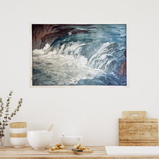 渓 流, Rapids, Hiroshi Yoshida, Woodcut Poster (Keuken)