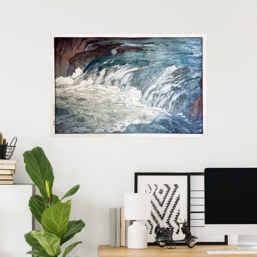 渓 流, Rapids, Hiroshi Yoshida, Woodcut Poster (Thuiskantoor)