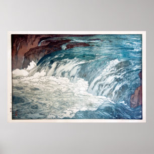 渓 流, Rapids, Hiroshi Yoshida, Woodcut Poster