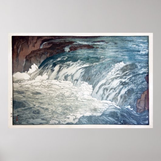 渓 流, Rapids, Hiroshi Yoshida, Woodcut Poster (Voorkant)