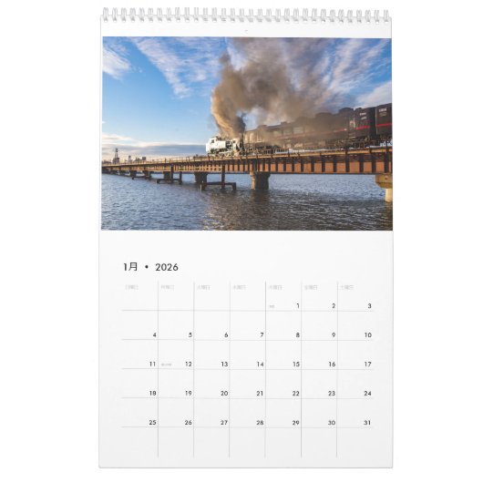 渡良瀬珈琲焙煎所　2025年　鉄道情景 KALENDER (Jan 2026)