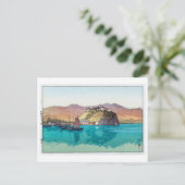 湖, Hukou, China, Hiroshi Yoshida, Woodcut Briefkaart (Staand voorkant)