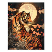 満月と虎、夜の静けさ/Full moon and tiger, stillness of night Foto Afdruk (Voorkant)