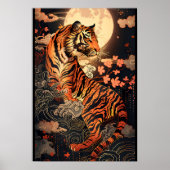 満月と虎、夜の静けさ/Full moon and tiger, stillness of night Poster (Voorkant)