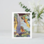 滝, 北斎 Waterval, Hokusai, ukiyo-E Briefkaart (Staand voorkant)
