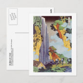 滝, 北斎 Waterval, Hokusai, ukiyo-E Briefkaart (Voorkant / Achterkant)