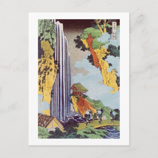 滝, 北斎 Waterval, Hokusai, ukiyo-E Briefkaart (Voorkant)
