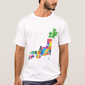 漢字で構成された日本地図 T-SHIRT