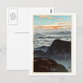 烏 子 の 旭, Mount Eboshi, Hiroshi Yoshida, Woodcut Briefkaart (Voorkant / Achterkant)