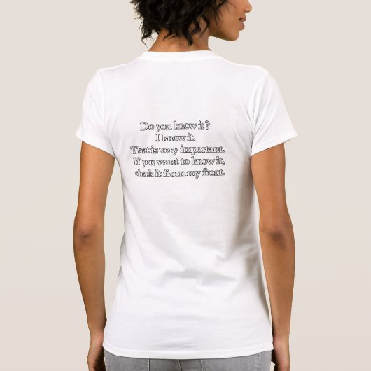 無知の知(ソクラテス) T-SHIRT (Achterkant)