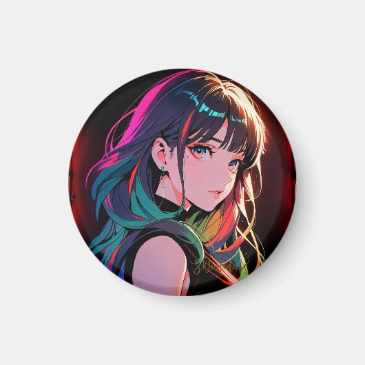 煌霞の少女【Radiant Haze Girl】セラミックタイル Magneet (Voorkant)