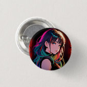 煌霞の少女【Radiant Haze Girl】セラミックタイル Ronde Button 3,2 Cm (Voorkant /achterkant)