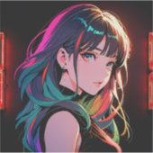 煌霞の少女【Radiant Haze Girl】セラミックタイル Sticker (Voorkant)