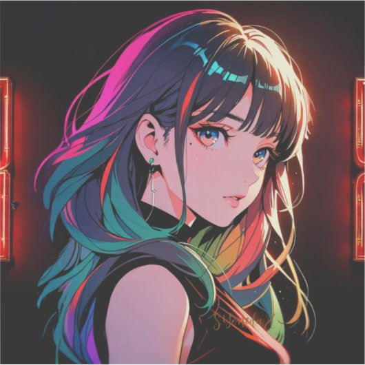 煌霞の少女【Radiant Haze Girl】セラミックタイル Sticker (Voorkant)